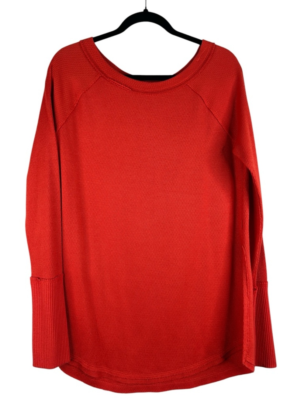 Free People We the Free Snowy Thermal Tomato Red Heatwave Top Size‎ Medium